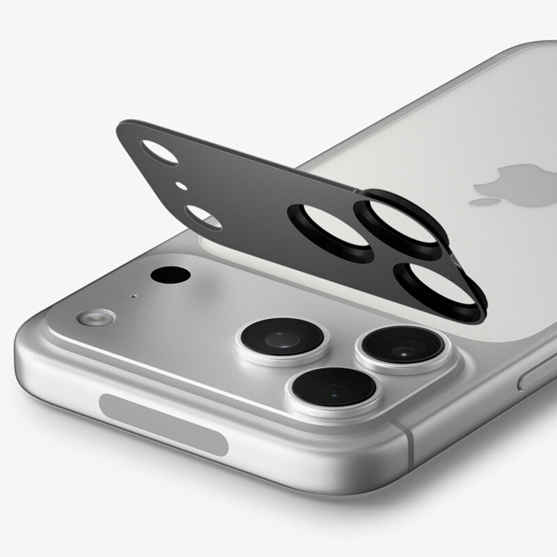 Folie sticla camera iPhone 18 Pro Spigen Optik.tR EZ Fit Pro XL Camera Glass, gri