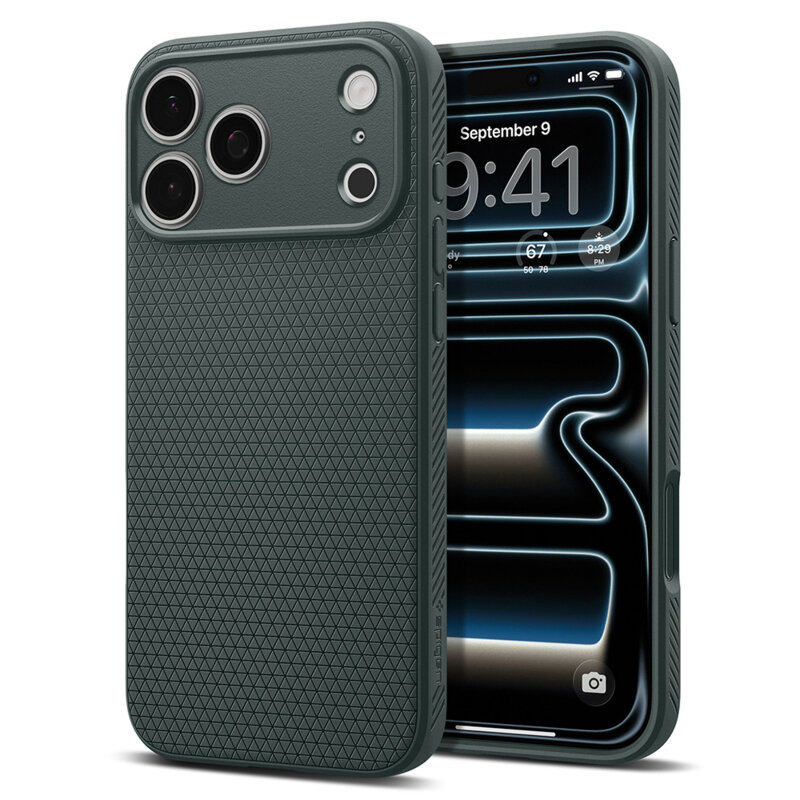 Husa iPhone 17 Pro Spigen Liquid Air, verde