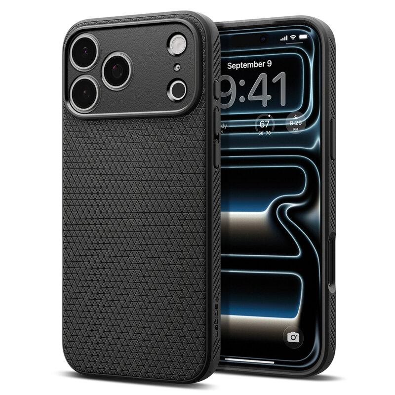 Husa iPhone 17 Pro Spigen Liquid Air, negru