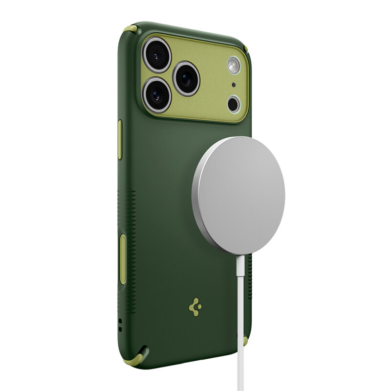 Husa iPhone 17 Pro Spigen Caseology Nano Pop Hybrid MagSafe, verde
