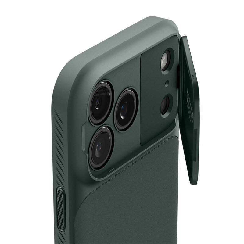 Husa iPhone 17 Pro Spigen Optik Armor MagSafe, verde