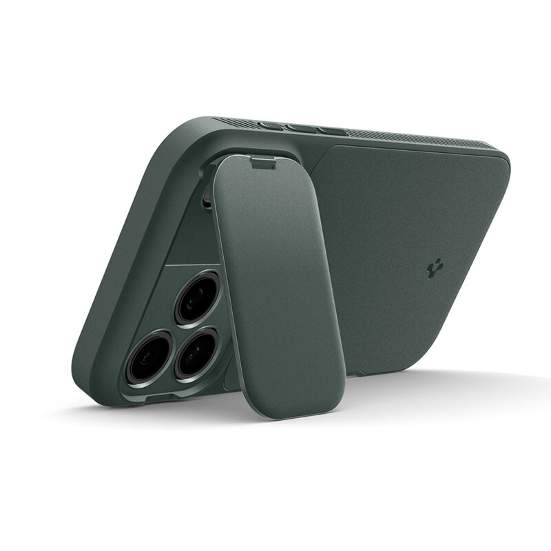 Husa iPhone 17 Pro Spigen Optik Armor MagSafe, verde