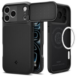 Husa iPhone 17 Pro Max Spigen Optik Armor MagSafe, negru
