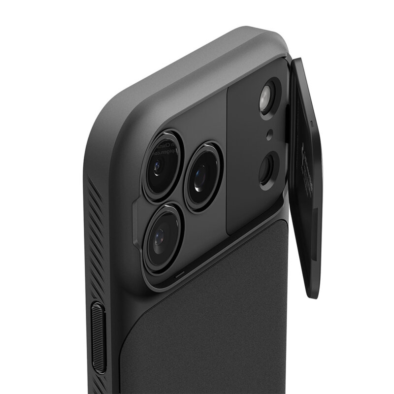 Husa iPhone 17 Pro Max Spigen Optik Armor MagSafe, negru
