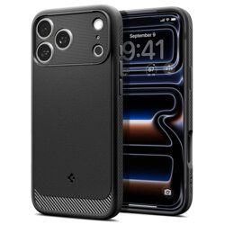 Husa iPhone 17 Pro Spigen Rugged Armor MagSafe, negru