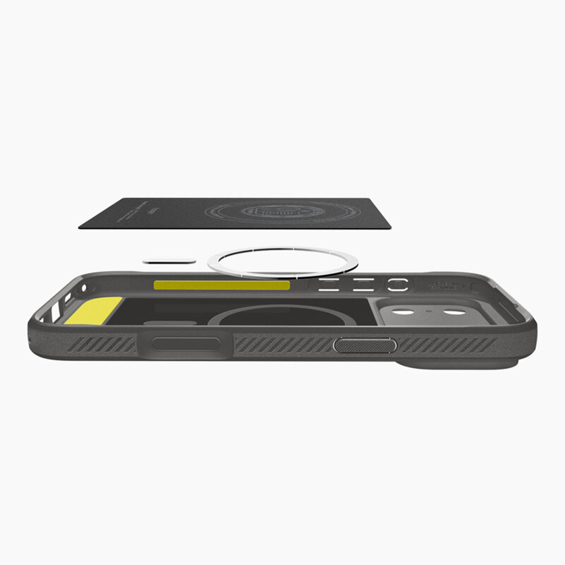 Husa iPhone 17 Pro Spigen Rugged Armor MagSafe, gri