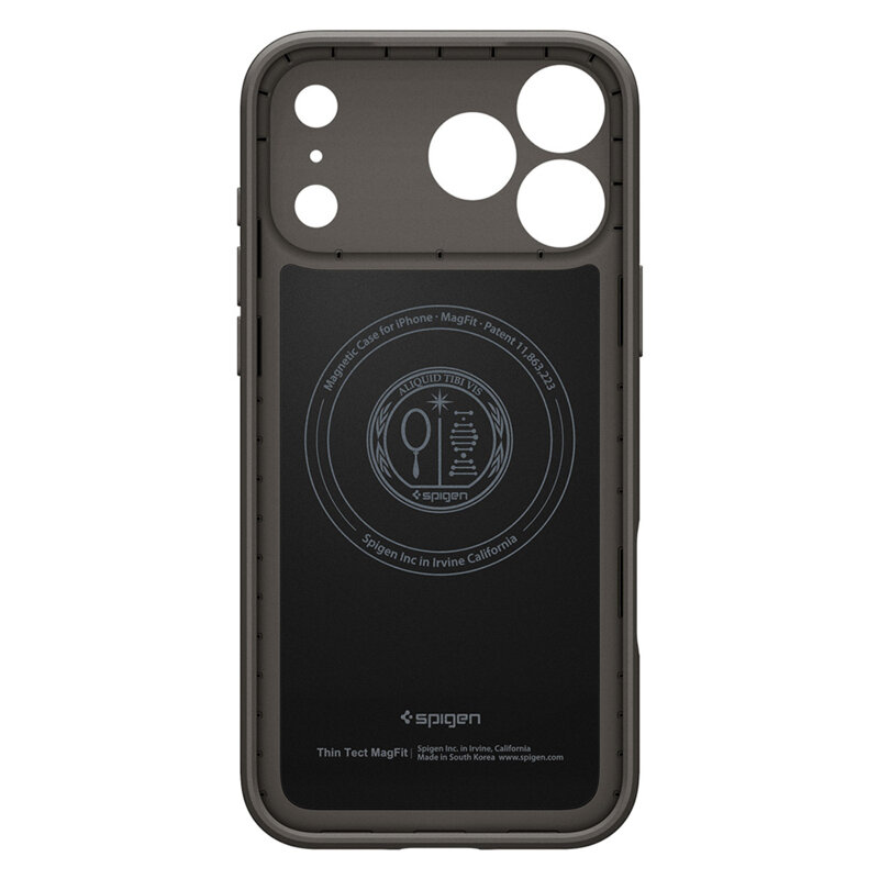 Husa iPhone 17 Pro Spigen Thin Fit MagSafe, cenusiu