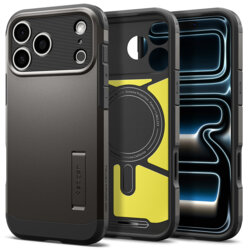 Husa iPhone 18 Pro Spigen Tough Armor T MagSafe, cenusiu