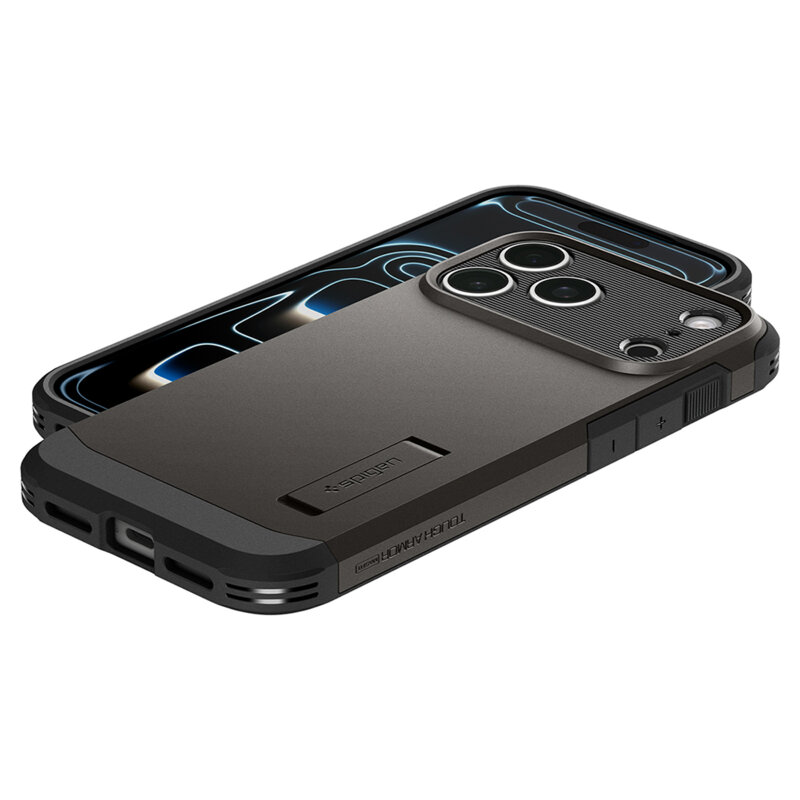 Husa iPhone 17 Pro Max Spigen Tough Armor T MagSafe, cenusiu