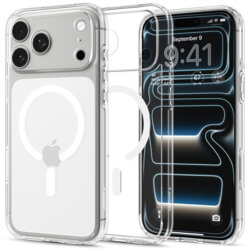 Husa iPhone 17 Pro Spigen Ultra Hybrid MagSafe, alb/transparenta