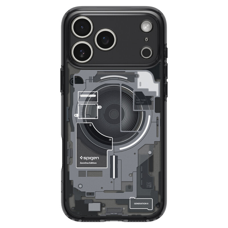 Husa iPhone 17 Pro Max Spigen Ultra Hybrid MagSafe, negru/transparenta