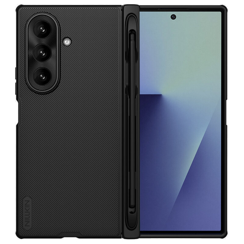 Husa Samsung Galaxy Z Fold7 cu stilou Nillkin Super Frosted Shield Fold Magnetic, negru