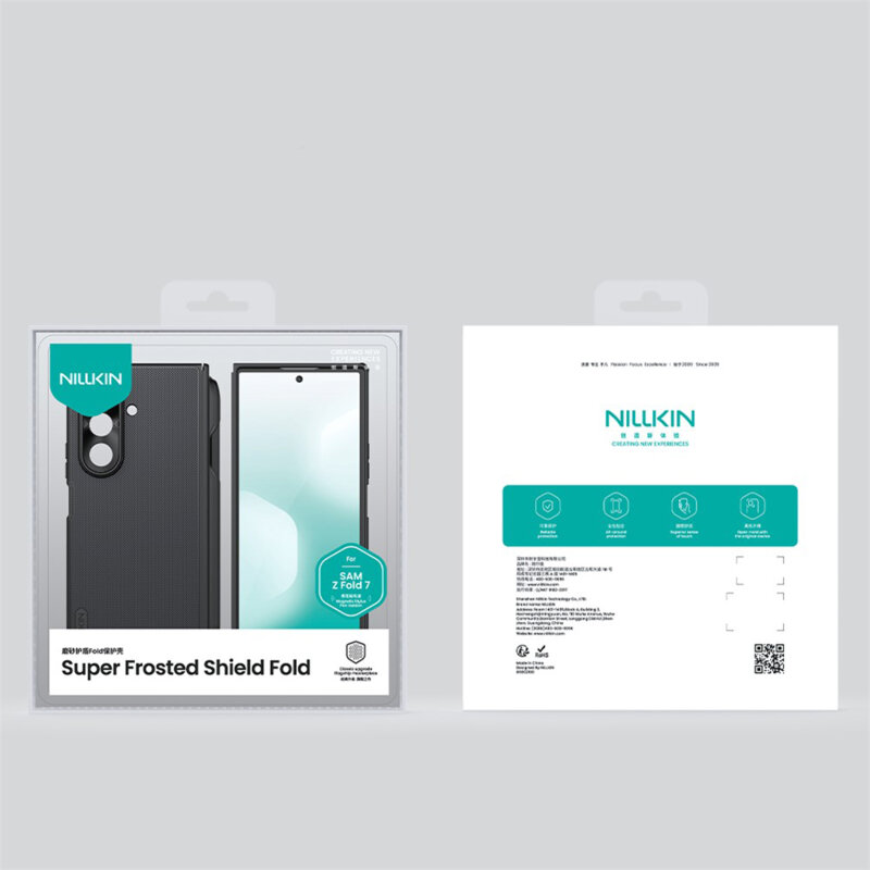 Husa Samsung Galaxy Z Fold7 cu stilou Nillkin Super Frosted Shield Fold Magnetic, albastru