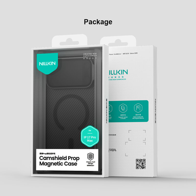 Husa iPhone 18 Pro Nillkin CamShield Prop Magnetic, negru/transparenta