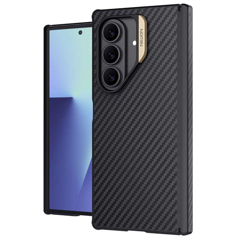 Husa Samsung Galaxy Z Fold7 Nillkin Synthetic Fiber Pro Magnetic, auriu