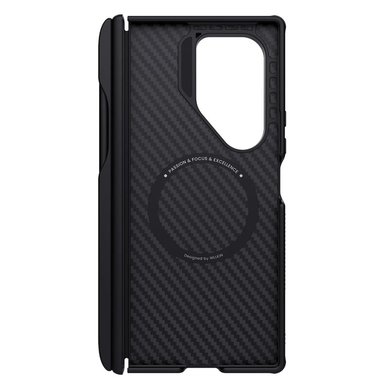 Husa Samsung Galaxy Z Fold7 cu stilou Nillkin Synthetic Fiber Pro Magnetic, negru