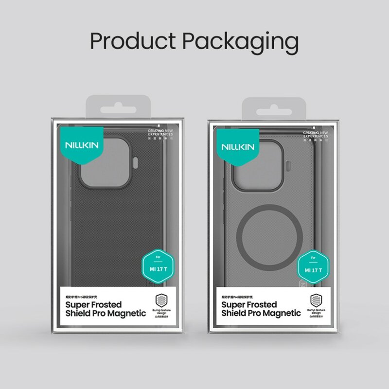 Husa Xiaomi 17T Nillkin Super Frosted Shield Pro Magnetic, negru/transparenta