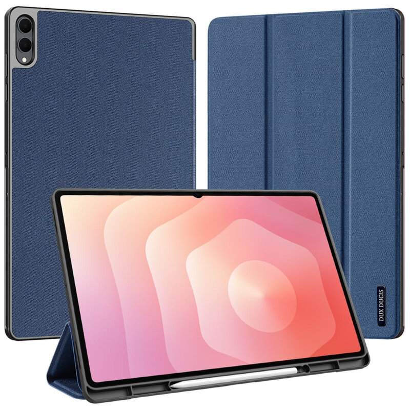 Husa Samsung Galaxy Tab S11 Ultra cu suport S Pen Dux Ducis Domo Series, albastru