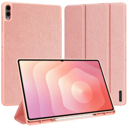 Husa Samsung Galaxy Tab S11 Ultra cu suport S Pen Dux Ducis Domo Series, roz