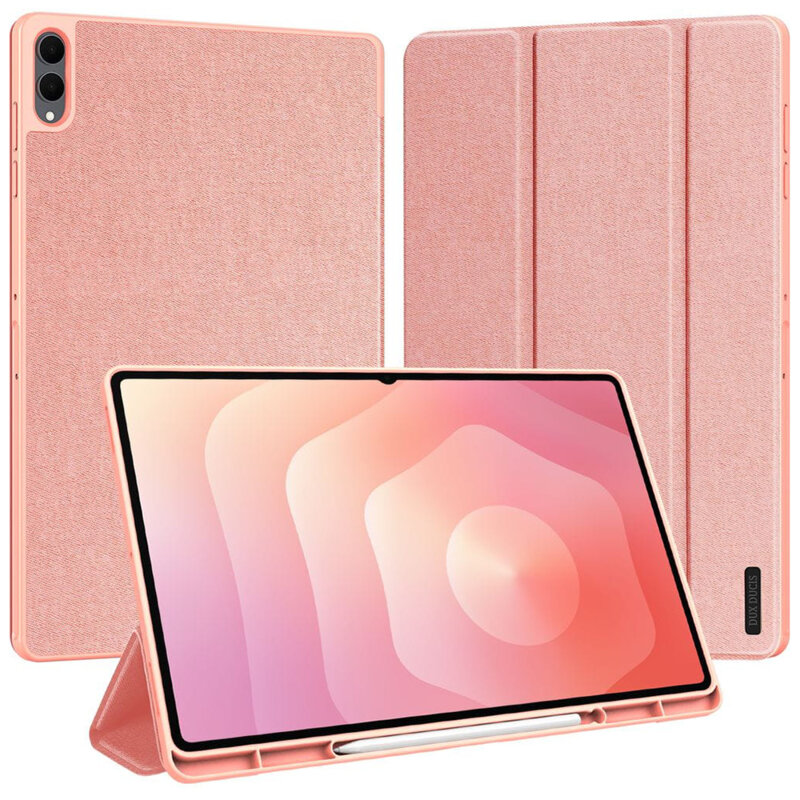 Husa Samsung Galaxy Tab S11 Ultra cu suport S Pen Dux Ducis Domo Series, roz
