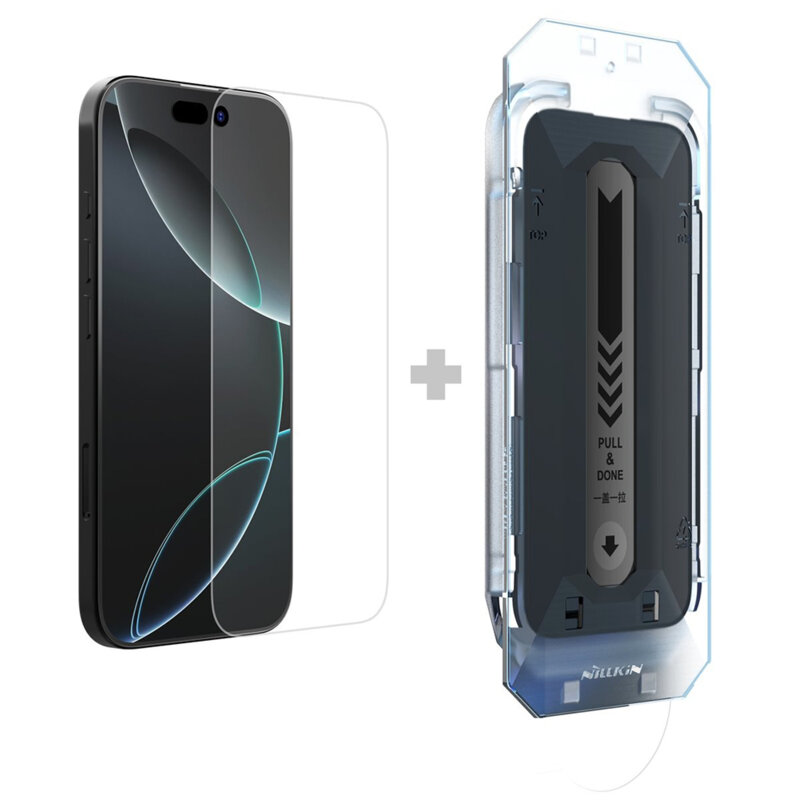 Folie sticla iPhone 16 Nillkin H+Pro Anti-Explosion Glass cu aplicator, transparenta