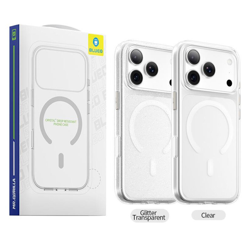Husa iPhone 17 Pro Max Blueo Crystal Pro Anti-Drop MagSafe, transparenta