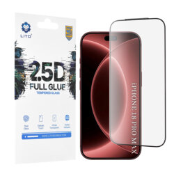 Folie sticla iPhone 18 Pro Max Lito 2.5D Full Glue, negru