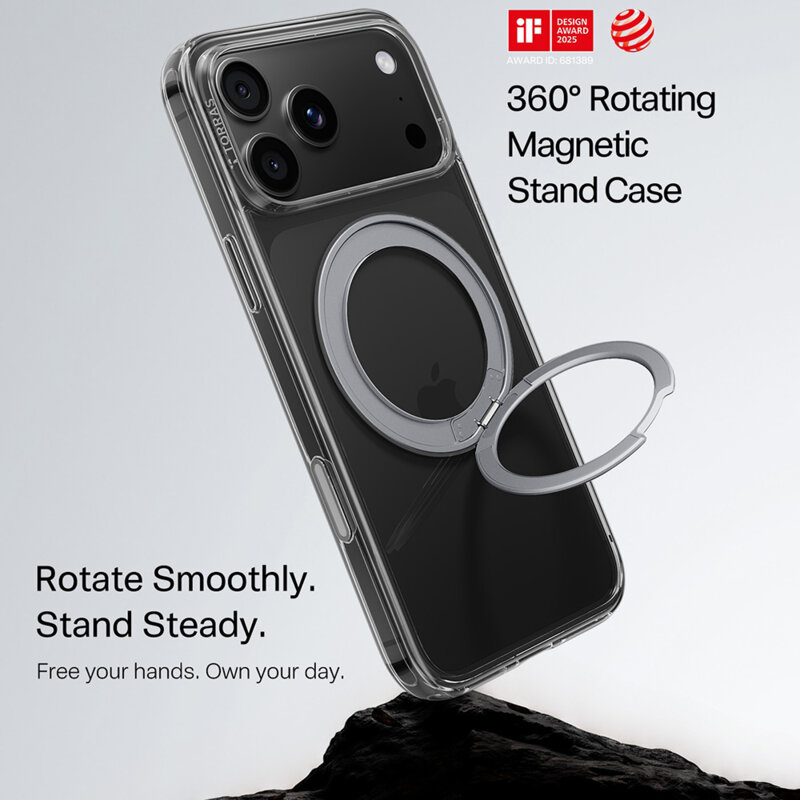 Husa iPhone 17 Pro Torras Ostand O1 Guardian, alb