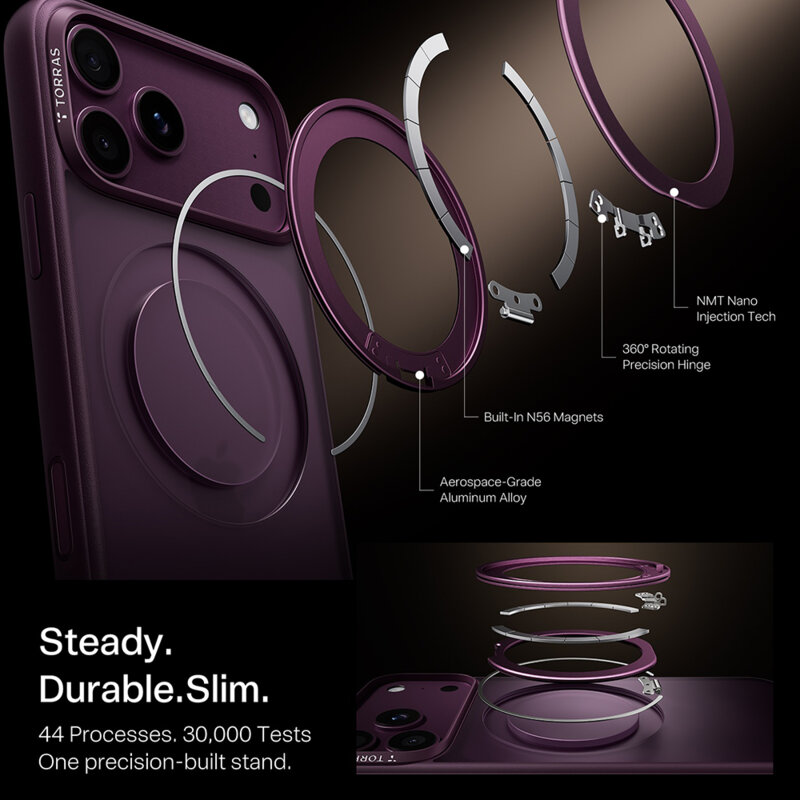 Husa iPhone 17 Pro Torras Ostand O1 Guardian, visiniu