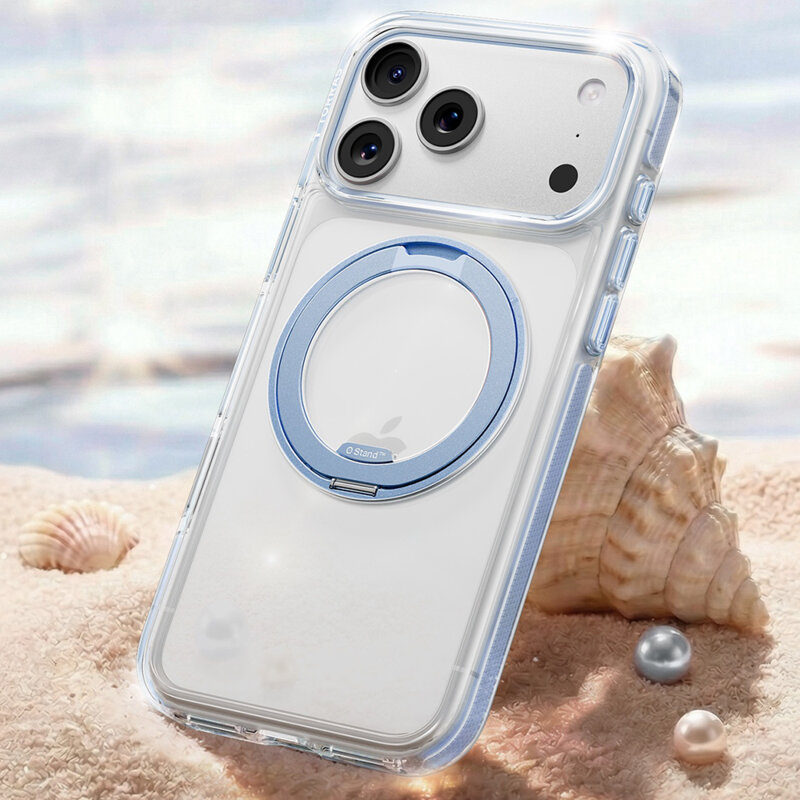 Husa iPhone 17 Pro Torras Ostand O3 Light, albastru