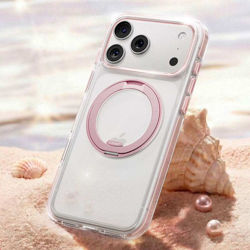 Husa iPhone 17 Pro Torras Ostand O3 Light, roz