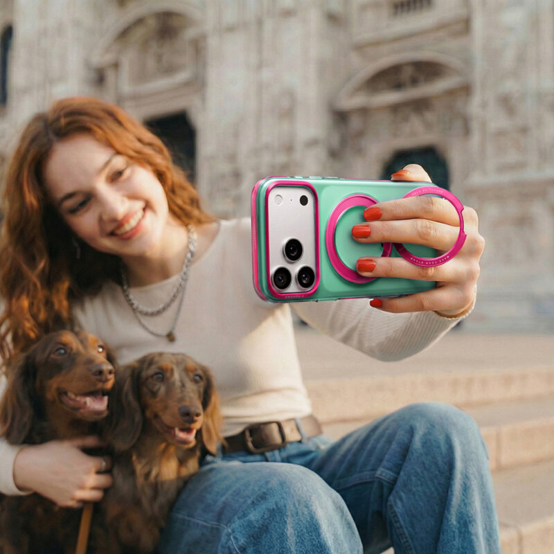 Husa iPhone 18 Pro Max Torras Ostand O3 Hue, neon moss
