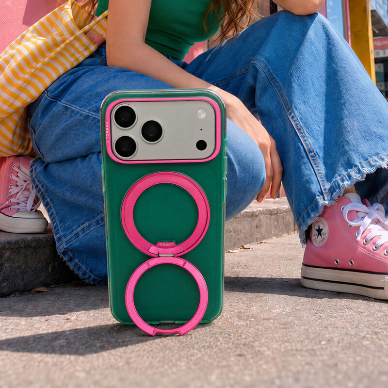 Husa iPhone 18 Pro Max Torras Ostand O3 Hue, neon moss