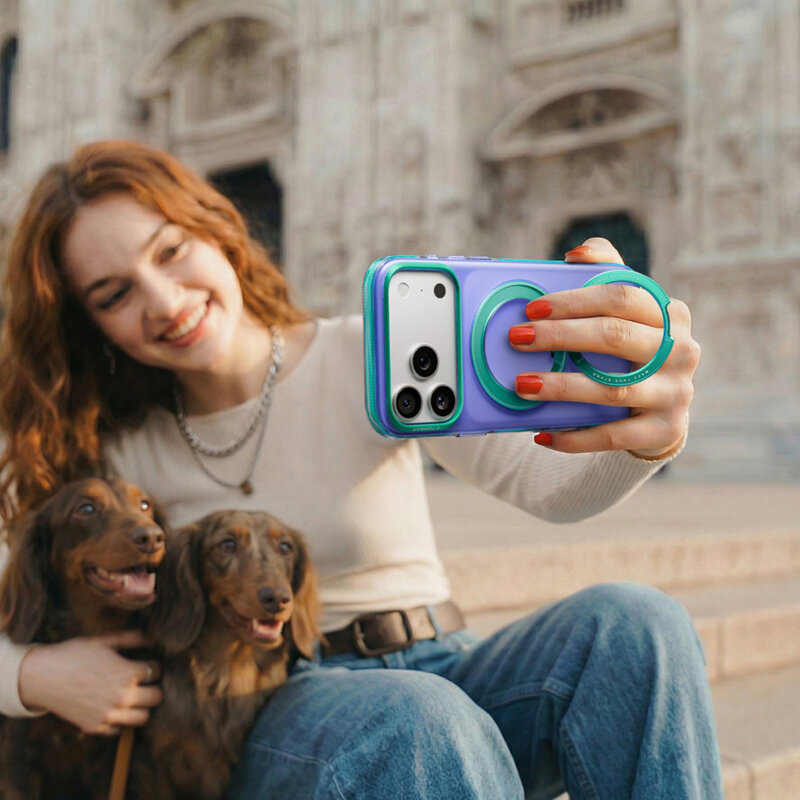 Husa iPhone 18 Pro Torras Ostand O3 Hue, albastru