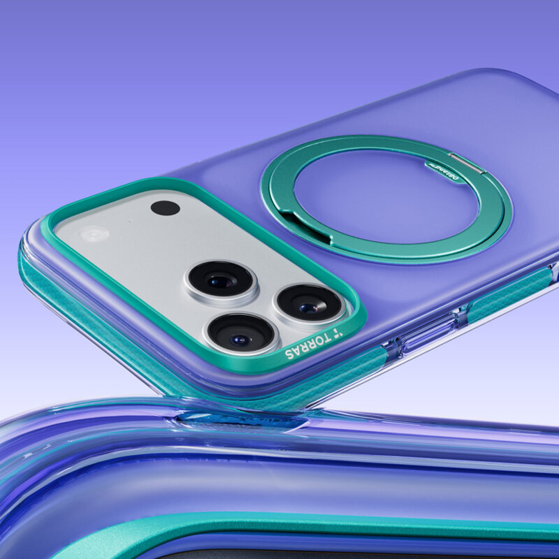 Husa iPhone 18 Pro Max Torras Ostand O3 Hue, albastru