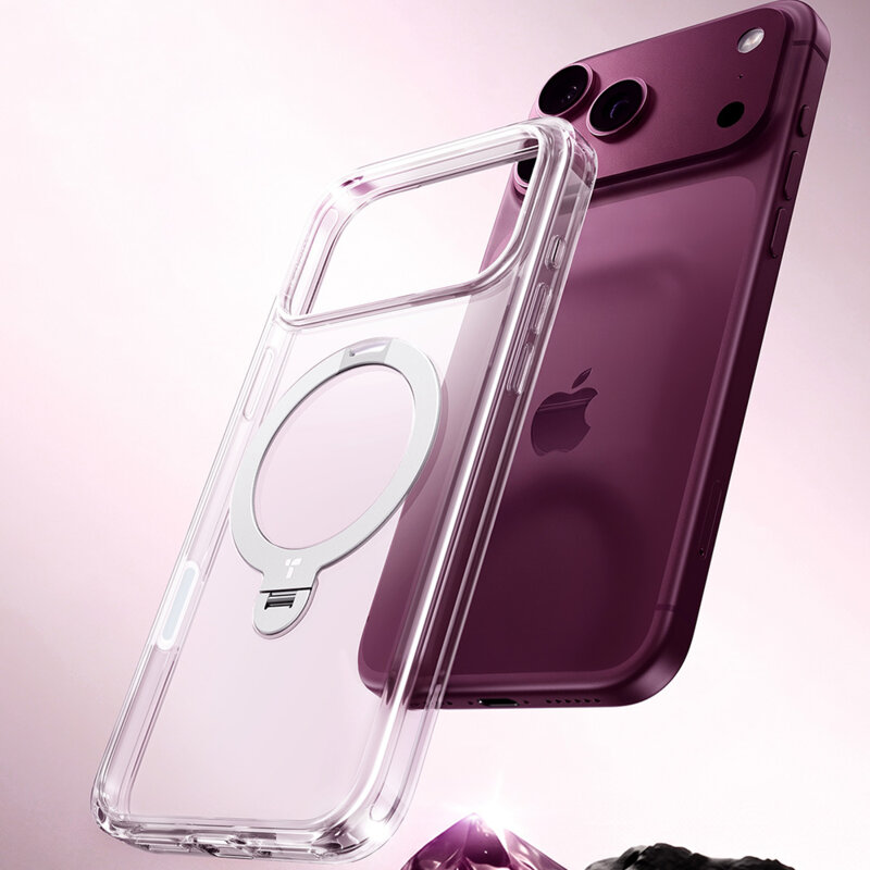 Husa iPhone 18 Pro Max Torras Ostand Spin Series, transparenta