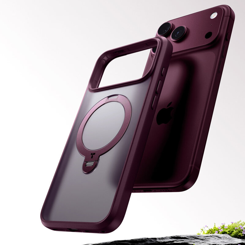 Husa iPhone 17 Pro Torras Ostand Spin Series, mov