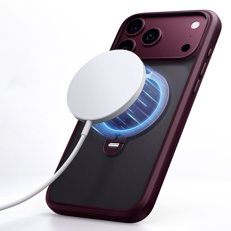 Husa iPhone 17 Pro Torras Ostand Spin Series, mov