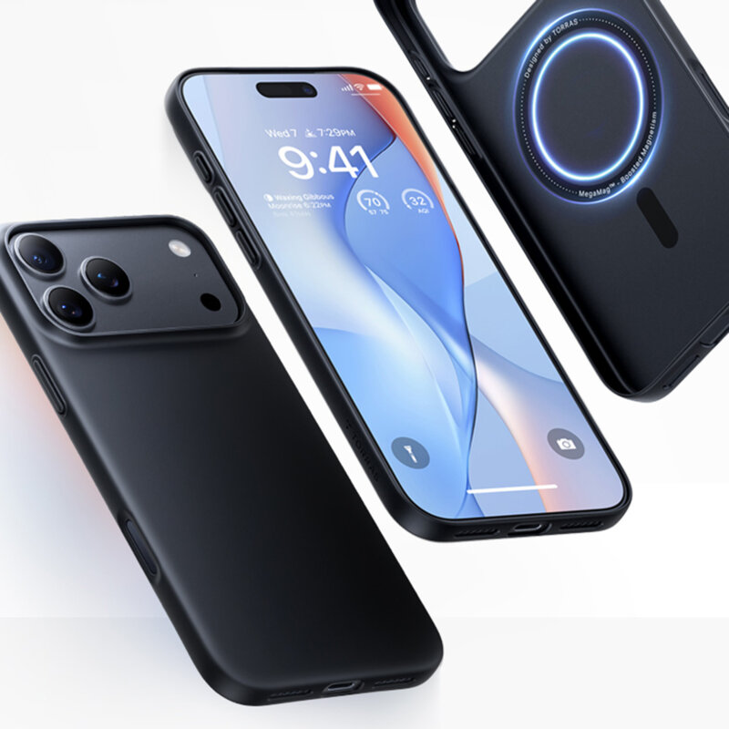 Husa iPhone 17 Pro Max Torras OriginFit-Mag Series, negru