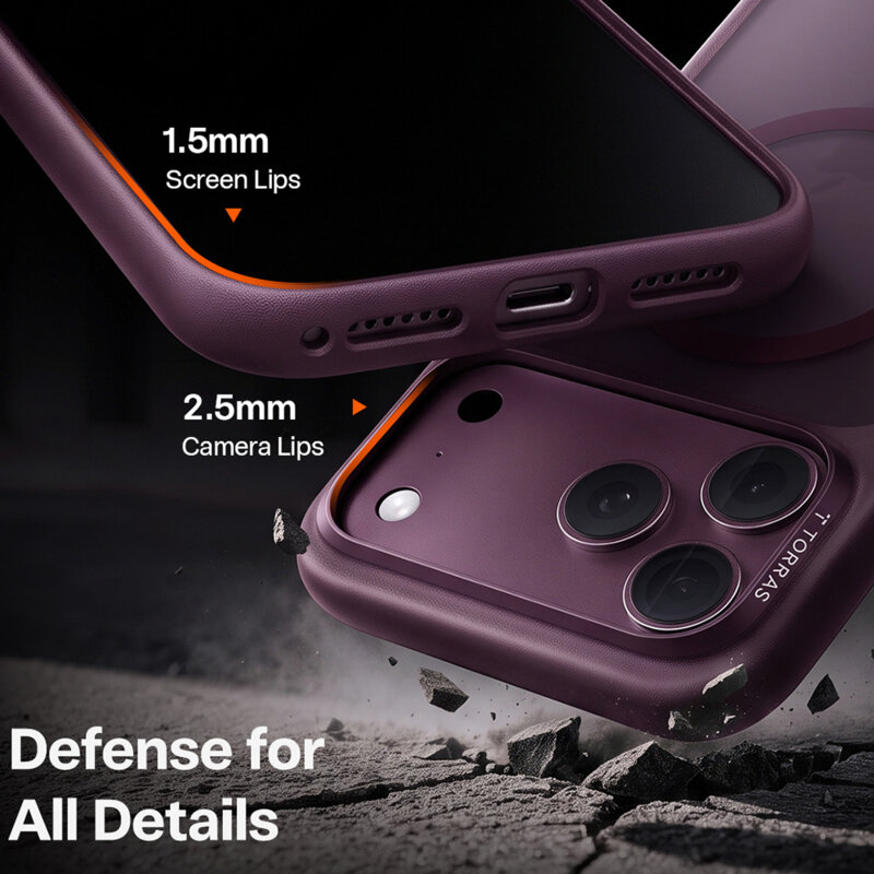 Husa iPhone 17 Pro Torras Guardian Magnetic Series, mov