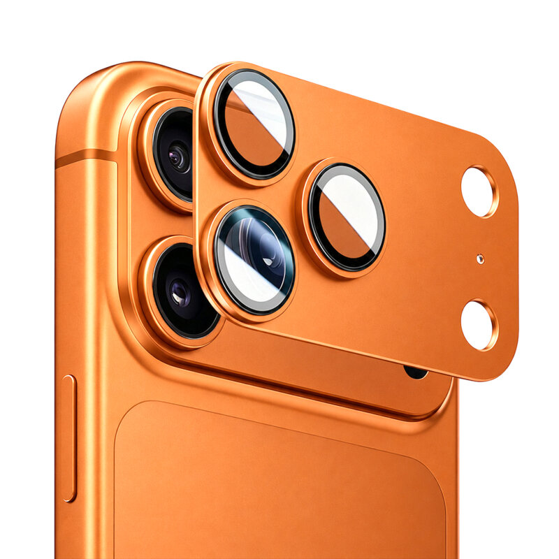 Folie iPhone 17 Pro Blueo Integrated Metal Camera Lens Protector, portocaliu