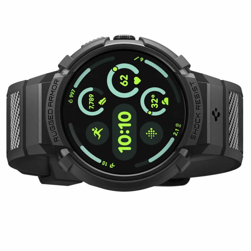 [Pachet husa + curea] Google Pixel Watch 5 45mm Spigen Rugged Armor Pro, negru