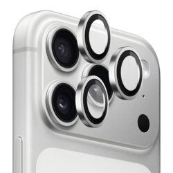 Folie iPhone 18 Pro Blueo Original Metal Frame Lens Glass, argintiu