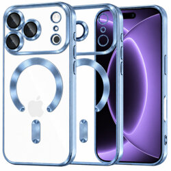 Husa premium iPhone 18 Pro Techsuit Luxury Crystal MagSafe, bleu