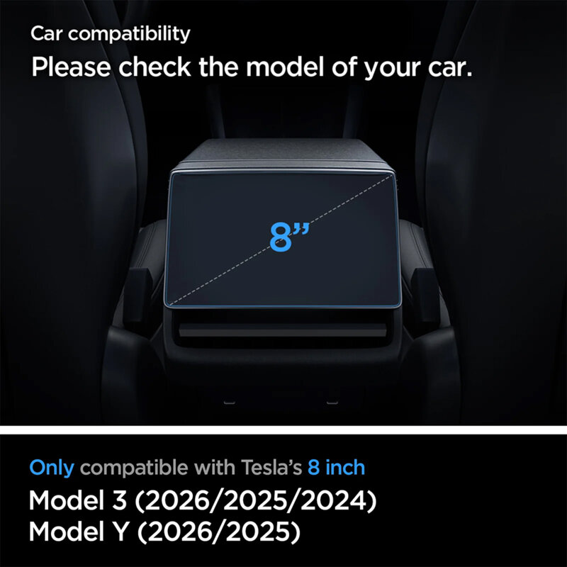 Folie display auto Tesla Model Y (2026/2025) / Model 3 (2026/2025/2024) Spigen Glas.tR Slim Anti-Glare Matte, transprenta