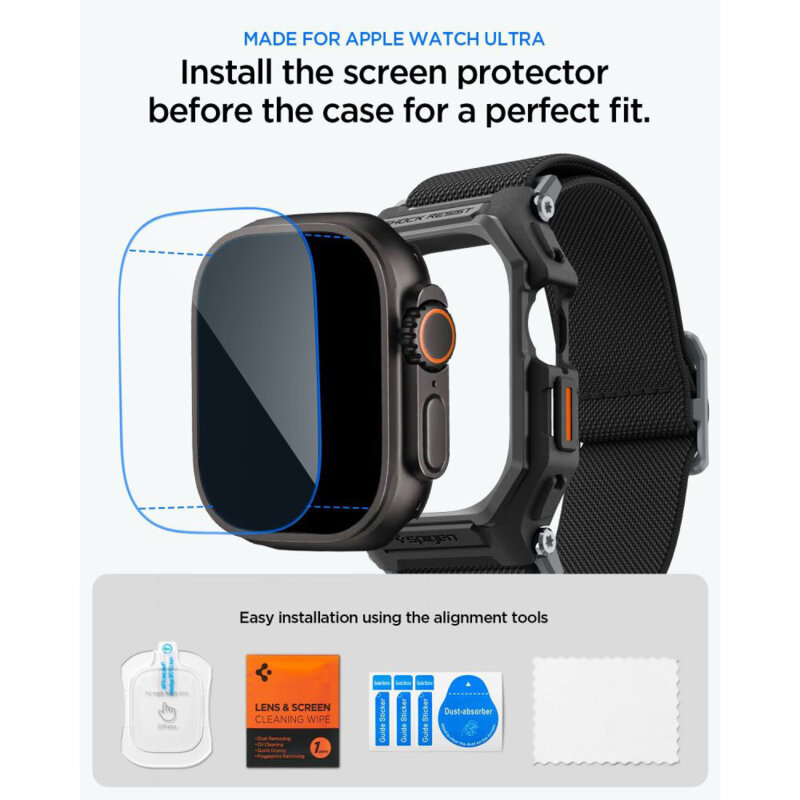 [Pachet husa + curea + folie] Apple Watch Ultra 4 Spigen Lite Fit 