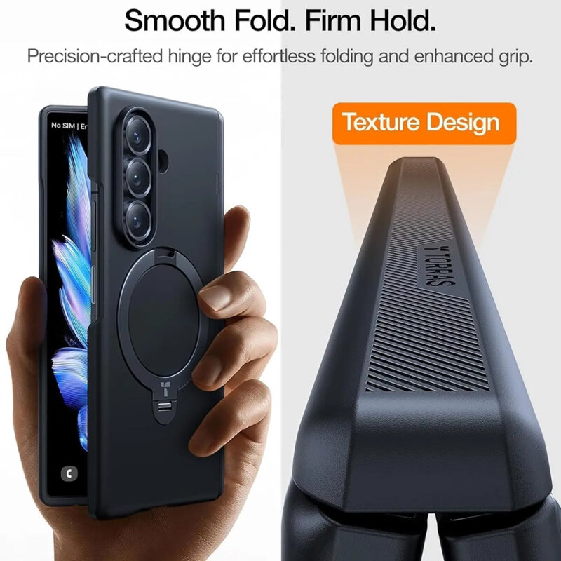 Husa Samsung Galaxy Z Fold8 Ultra Torras Ostand Q3 Spin Series, negru
