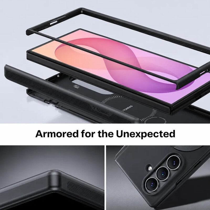 Husa Samsung Galaxy Z Fold8 Ultra Torras Ostand Q3 Spin Series, negru
