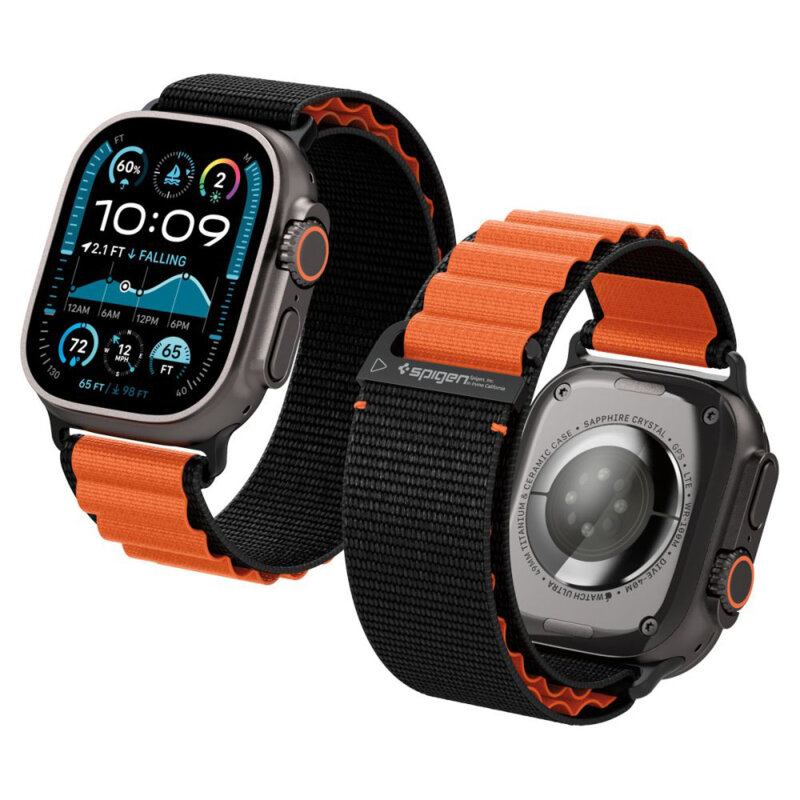 Curea Apple Watch Ultra 4 Spigen WBF1, portocaliu
