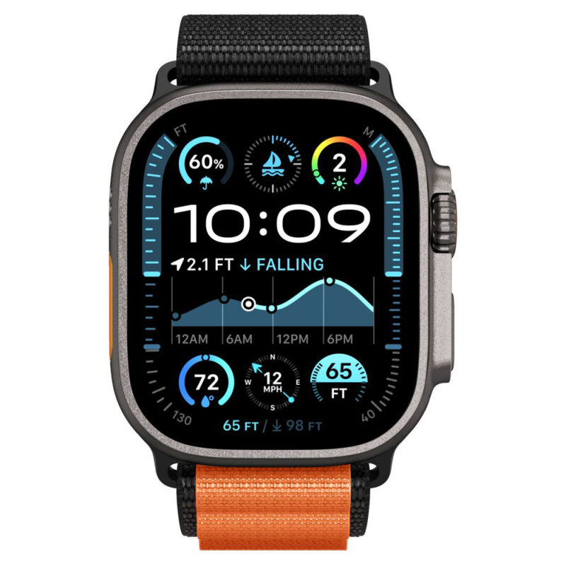 Curea Apple Watch Ultra 4 Spigen WBF1, portocaliu
